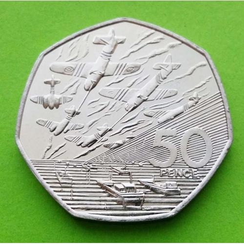 Идеальное состояние - Великобритания 50 пенсов 1994 г. (50-ти летие высадки в Нормандии)