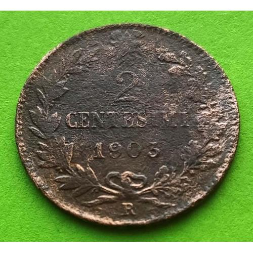 Италия 2 чентезимо 1903 г.