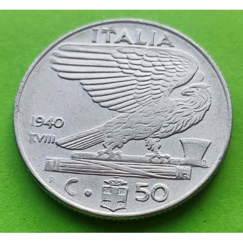 Италия 50 чентезимо 1940 г.