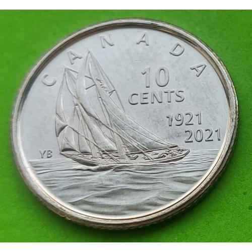 Канада 10 центов 2021 г. (100 лет шхуне "Bluenose")