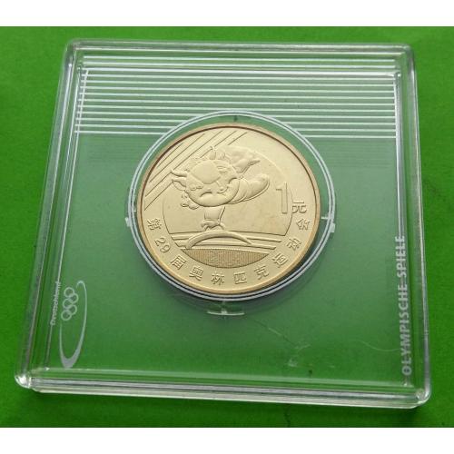  Китай 1 юань 2008 г. (XXIX летние Олимпийские игры - спортивная гимнастика) - монета без капсулы