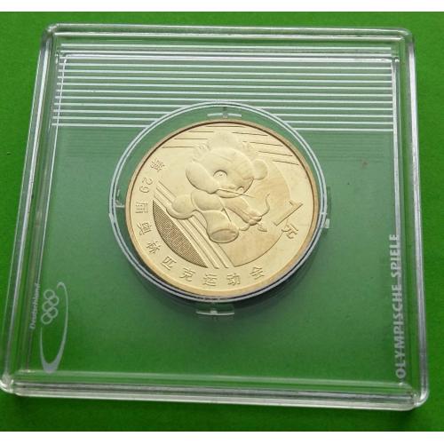  Китай 1 юань 2008 г. (XXIX летние Олимпийские игры - стрельба из лука) - монета без капсулы