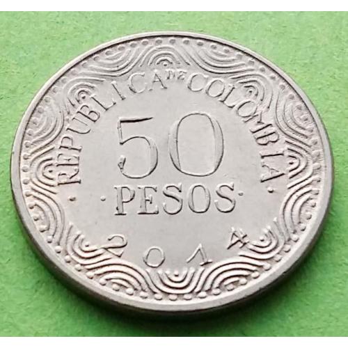 Колумбия 50 песо 2014 г.
