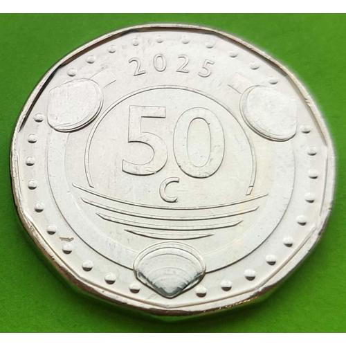 Кюрасао 50 центов 2025 г. (цветная)