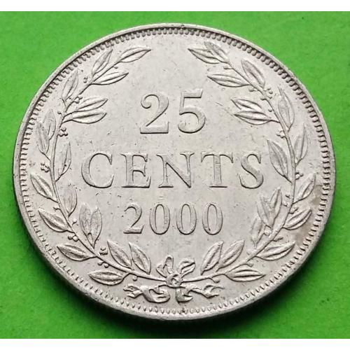 Либерия 25 центов 2000 г. (магнитная)