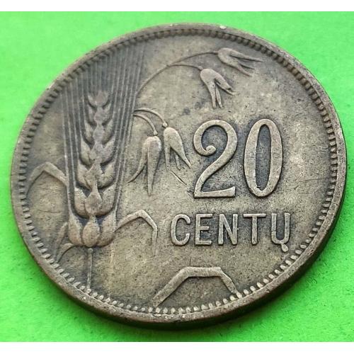 Литва 20 сенти 1925 г. - редкая эмиссия
