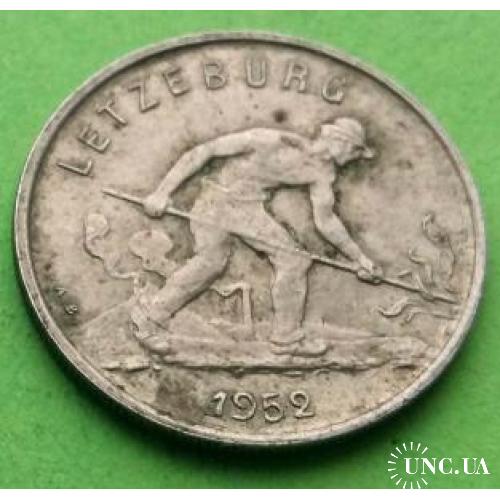 Люксембург 1 франк 1952 г. (тип монеты 1952-1964 гг.)