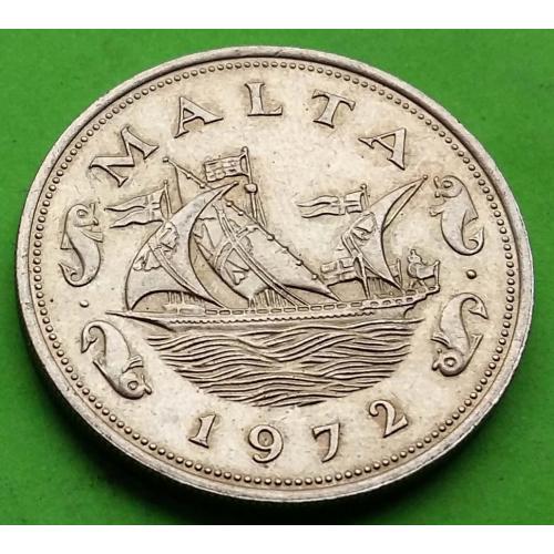 Мальта 10 центов 1972 г. - хорошее состояние, корабль