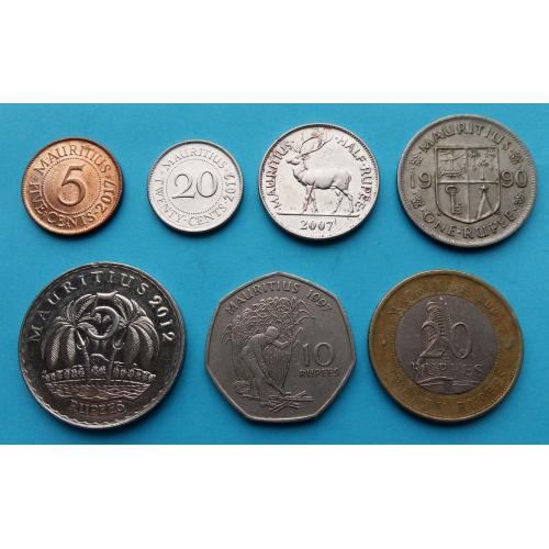 Маврикий семь монет начала 2000-х гг.