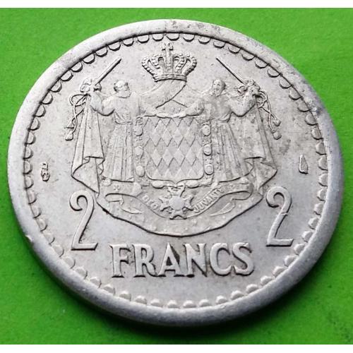 Монако 2 франка 1943 г. (алюминий) 