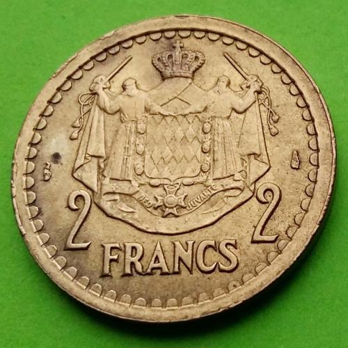 Монако 2 франка 1945 г. (бронза)