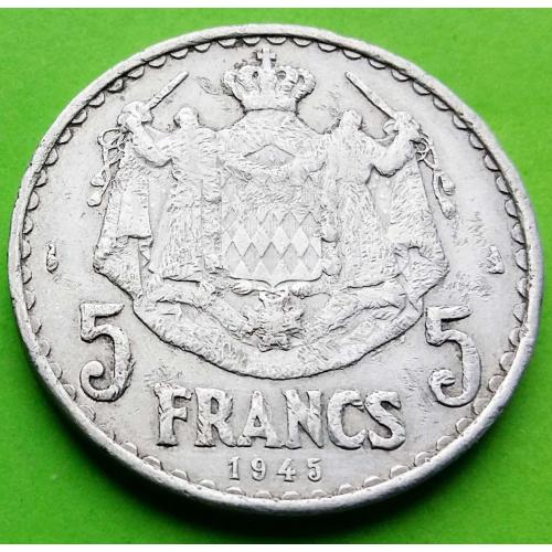Монако 5 франков 1945 г. 