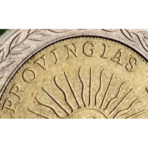 Монета с ошибкой - Аргентина 1 песо 1995 г. (надпись ProvinGias вместо Provincias)