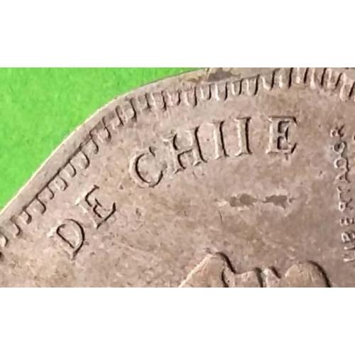 Монета с ошибкой - CHIIE (есть отдельным пунктом в Краузе) - Чили 50 песо 2008 г. 