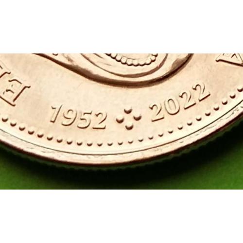 Уценка - Монета с тремя датами - юб. Канада 50 центов 1952-2022 гг. (2023 г.) - 70 лет правления