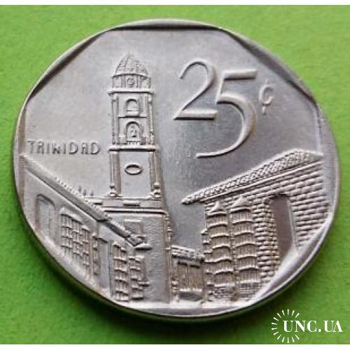 Монетное расположение аверс-реверс - Куба 25 сентаво 2008 г.
