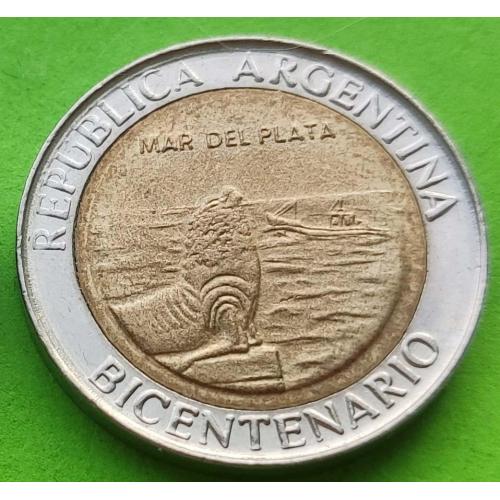 Морж - Аргентина 1 песо 2010 г. - серия 200 лет Аргентине