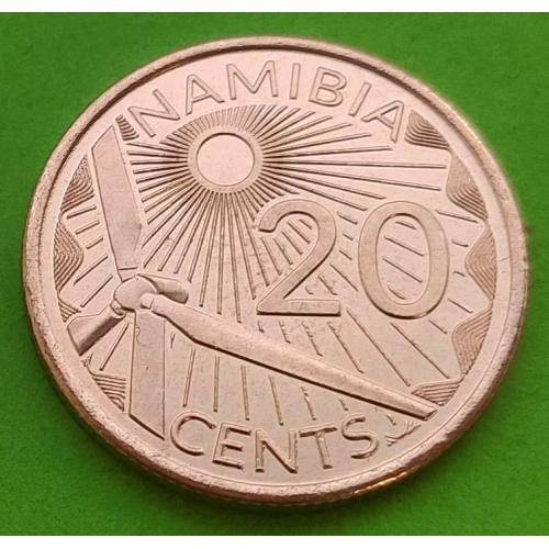 (+++) Намибия 20 центов 2025 г.