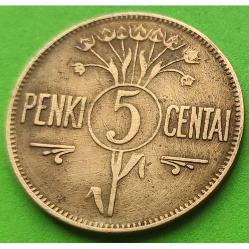 Нечастая - Литва 5 сенти 1925 г. (дефект над всадником)