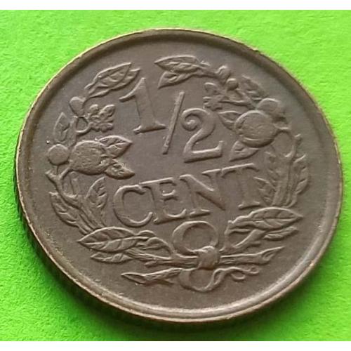 Нидерланды 1/2 цента 1938 г. - редкий номинал