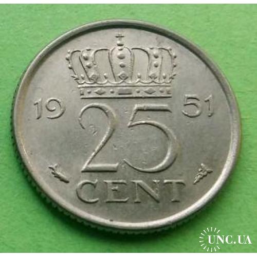 Нидерланды 25 центов 1951 г.
