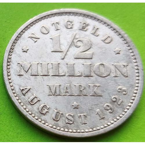 Нотгельд - Германия (Гамбург) 1/2 миллиона марок 1923 г. - редкий крупный номинал