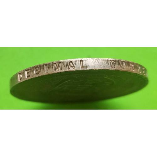 Новая Зеландия 1 доллар 1967 г. (с гуртовой надписью) - один год выпуска