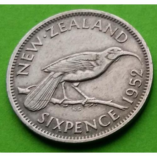 Новая Зеландия 6 пенсов 1952 г. (Георг VI - не император)