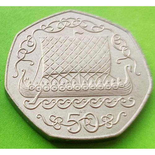 Остров Мэн 50 пенсов 1980г. (Серия "Корабли викингов")