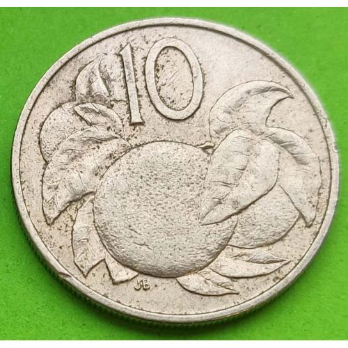 Острова Кука 10 центов 1987 г. (второй портрет)