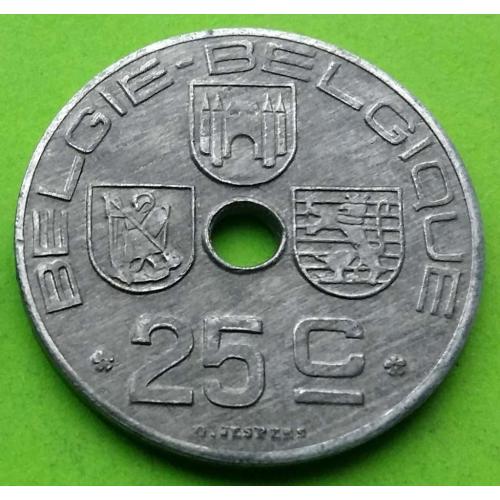 Отличное состояние - цинк - Бельгия 25 сантимов 1946 г. (надпись BELGIE - BELGIQUE)