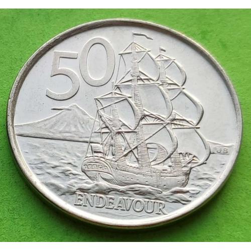 Отличное состояние - Новая Зеландия 50 центов 2006 г. - корабль