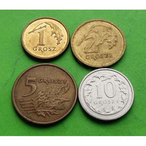 Польша четыре современные монеты 1998-2016 гг.