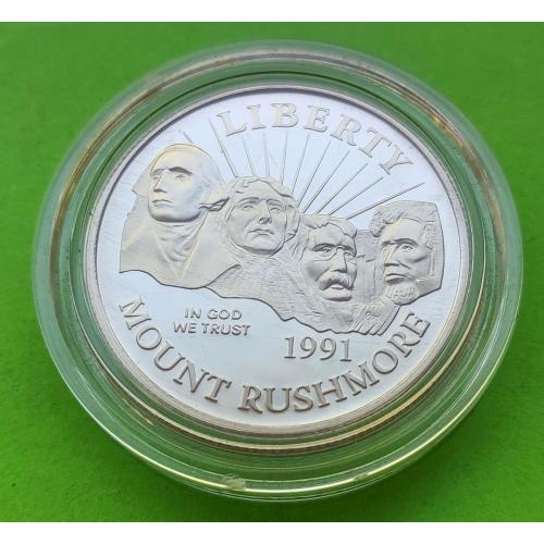 Пруф - юб. США 1/2 доллара 1991 г. (гора Рашмор, баффало) - в родной капсуле
