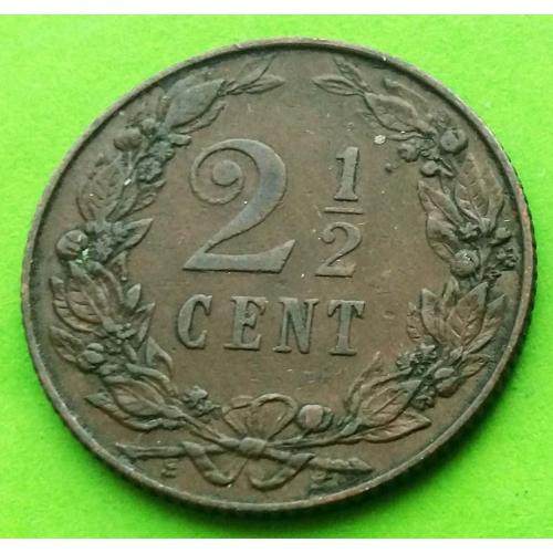 Ранний тип - Нидерланды 2 и 1/2 цента 1904 г. - хорошее состояние
