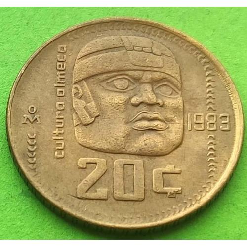 Редкая эмиссия - Мексика 20 сентаво 1983 г.
