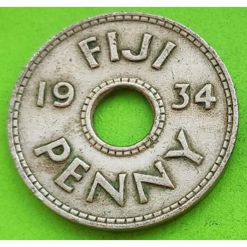 Редкая - Фиджи 1 пенни 1934 г. (Георг V)