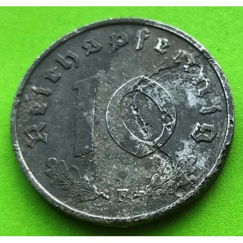 Редкая - Германия (без свастики) 10 пфеннигов 1945 г. (F) - среднее состояние