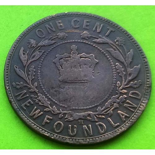 Редкая - Канада (Доминион Ньюфаундленд) 1 цент 1872 или 1875 (H) г. (Виктория)