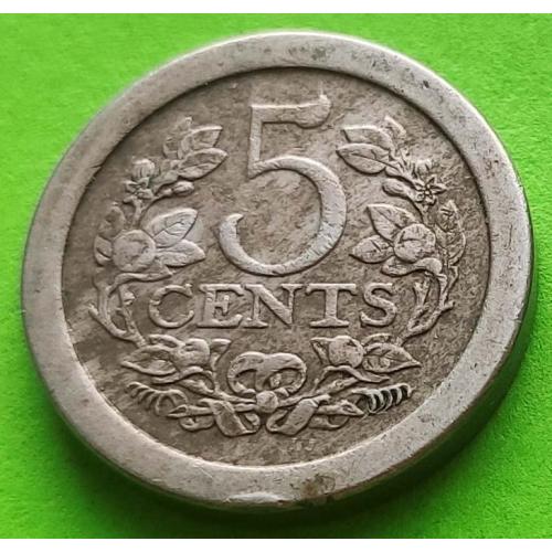 Редкая - Нидерланды 5 центов 1907 г. - не тертая