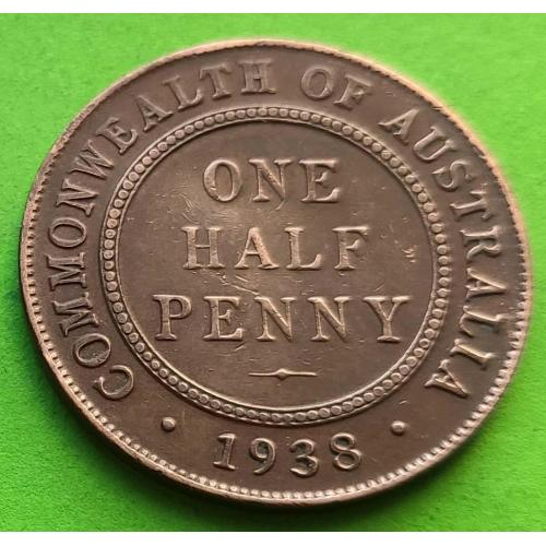 Редкая разновидность - Австралия 1/2 пенни 1938 г. (Георг VI - император)