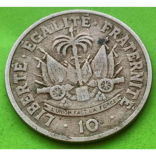 Редкая с таким портретом - Гаити 10 сантимов 1949 г.