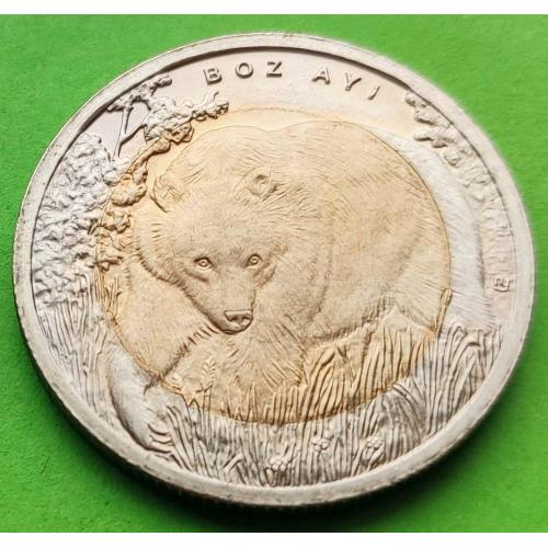 Редкая серия - Турция 1 лира 2011 г. (медведь)