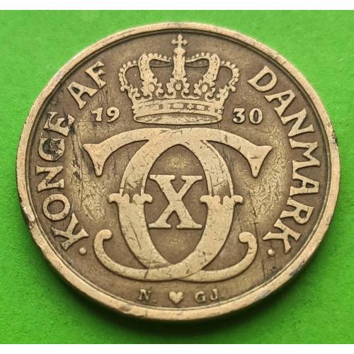 Редкий год - Дания 1 крона 1930 г. (тираж 540 000 экз.)