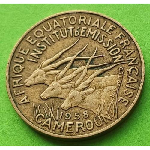 Редкий номинал - Фр. Камерун 5 франков 1958 г. (Institut d`emission)
