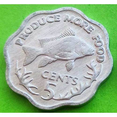 Редкий номинал - Сейшельские острова (Сейшелы) 5 центов 1977 г.