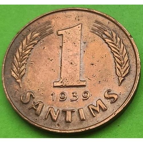 Редкий тип монеты - Латвия 1 сантим 1939 г.