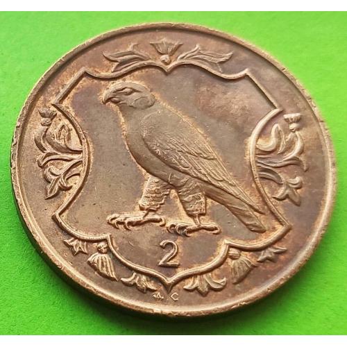 Редкая эмиссия - Мэн 2 пенса 1986 г.