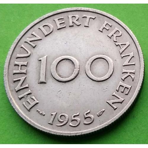 Саарленд (Саар) 100 франков 1955 г.