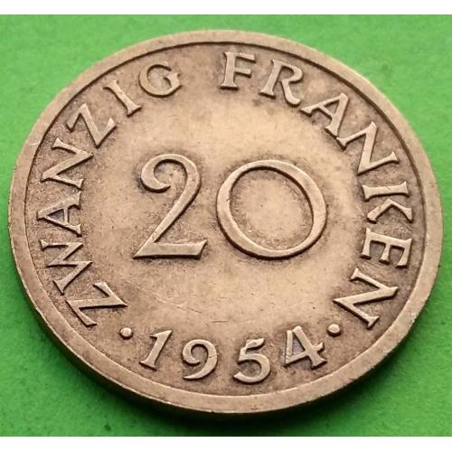 Саарленд (Саар) 20 франков 1954 г.